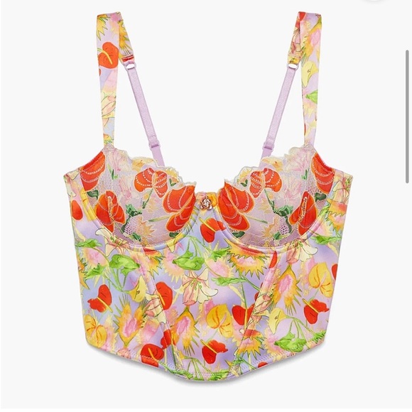 Savage X Fenty Purple Prism Mutha Nature Satin Bustier - Picture 9 of 10